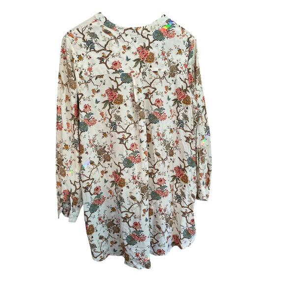 GP & J Baker x H&M | Floral Bird Shirt Dress or Tunic | Cream | Size 6 - Picture 2 of 6